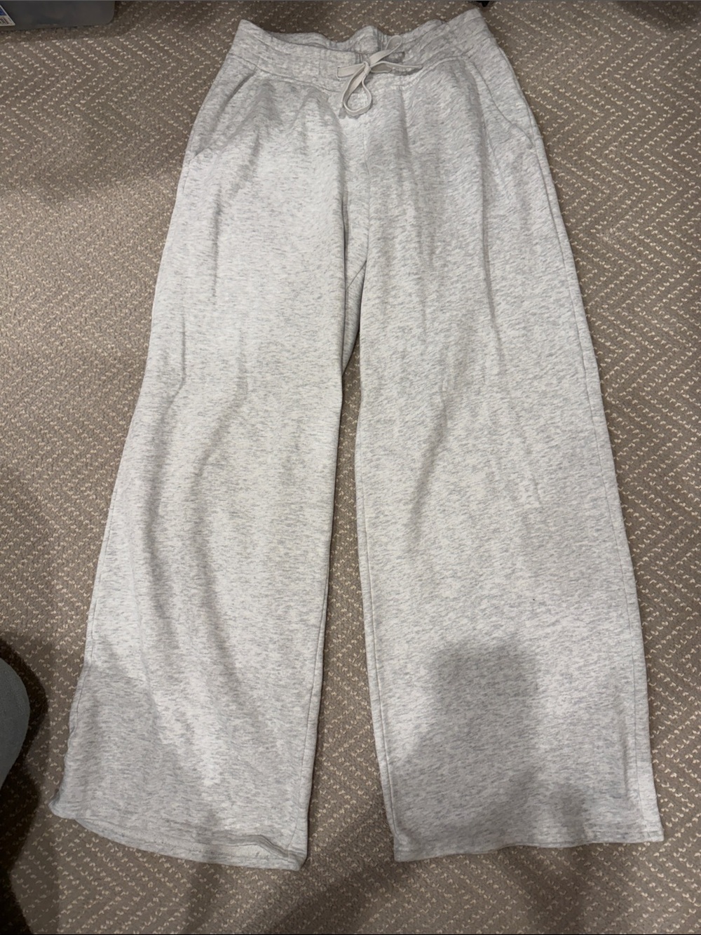 Hollister Light Gray Kids Wide-Leg Drawstring Sweatpants